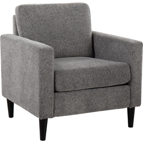 Wendy Accent Chair in Grey Fabric & Black Wood